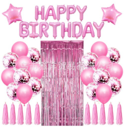 Set 47 baloane 10 ciucuri 2 baloane stea folie 6 baloane latex confetti 6 baloane galbene latex 8 baloane negre latex 1 Perdea Praty F 