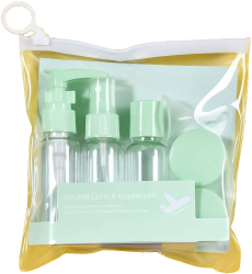 Set Recipiente pentru Cosmetice Flippy 5 Piese cu Gentuta pentru Calatorii Reutilizabile Verde Material Plastic 40 ml 10g 