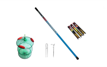 Set undita pescuit de 5 m din carbon compozit cu juvelnic suport undita si 3 linii 