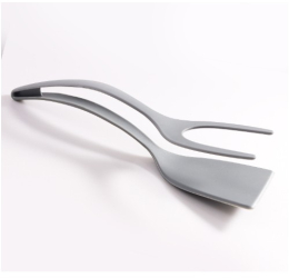 Spatula Multifunctionala tip Cleste Flippy Silicon pentru Alimente Carne Paine Gri 