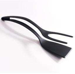 Spatula Multifunctionala tip Cleste Flippy Silicon pentru Alimente Carne Paine Negru 