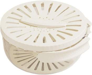 Strecuratoare 2 in 1 pentru Fructe si Legume Flippy Cos de Scurgere si Cutie de Depozitare 15.5 x 8.3 cm din PP cu Maner si Capac Alb 