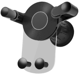 Suport Auto de Telefon Flippy pentru Ventilatie din ABS cu Clipsuri Rotativ 12x9.5x12 cm Negru-Transparent 