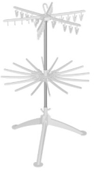Uscator de Rufe Vertical Flippy 2 Niveluri Pliabil din ABS+PP+Otel Inoxidabil Rotire 360 Grade 130 x 75 cm Alb 