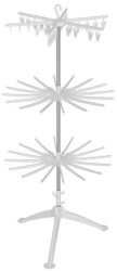 Uscator de Rufe Vertical Flippy 3 Niveluri Pliabil din ABS+PP+Otel Inoxidabil Rotire 360 Grade 178.7 x 75 cm Alb 