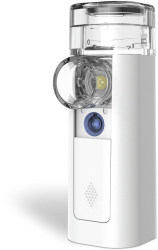 Aparat Aerosoli Omron MiniAir 360+ Nebulizator cu Tehnologie Mesh Portabil Ultra Silentios Masca Adulti si Copii Reincarcabil Alb 