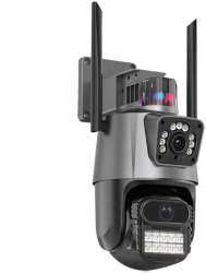 Camera supraveghere dubla cu senzor de miscare si alarma aplicatie V380 Pro 