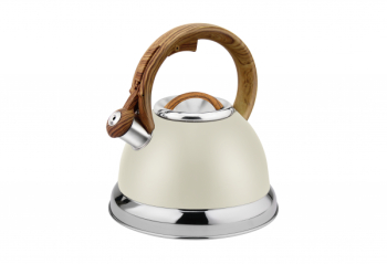 Ceainic Retro din inox cu fluier Zilan Culoare crem Compatibil gaz electric & inductie Capacitate 3.5L 