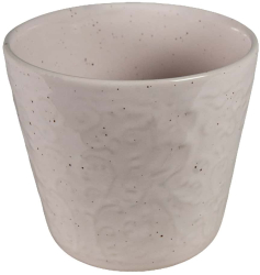 Ghiveci 10 cm decorat in relief cu elemente astece Roz Pudra Pigmentat 