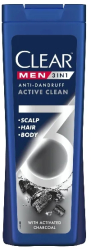 Sampon Clear Men 3in1 Active Clean 360 ml