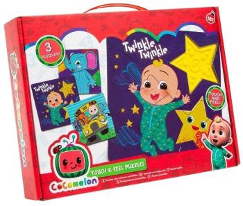 Set 3 puzzle pentru copii Touch and feel multicolor 21 x 21 cm Cocomelon 96-0050 