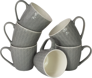 Set 6 cani cu model Gri 200 ml 