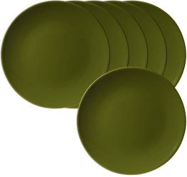 Set 6 farfurii desert 20 cm Verde Lucios 