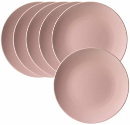 Set 6 farfurii desert Roz Mat 20 cm 