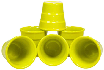 Set 6 pahare de 90 ml cu model Verde Neon Cesiro 
