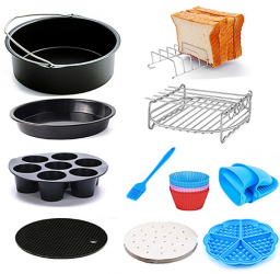 Set de 11 accesorii Zilan pentru friteuza cu aer diametru 19 cm 