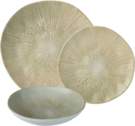 Set farfurii 18 piese 6 persoane set cu farfurie adanca-Ensemble Pietra Opulenta - Set Vesela Italiana Portelan 