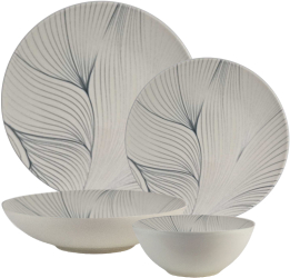 Set farfurii 20 piese 5 persoane - Ensemble Foglie dOro - Set Vesela Italiana Portelan 