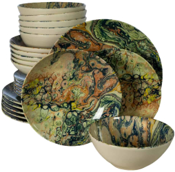 Set farfurii 24 piese pentru 6 persoane Abstract Art Cesiro Multicolor 