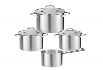 Set vase de gatit din inox Zilan cu 7 piese manere nituite Compatibil gaz inductie & electric Compatibil masina de spalat vase 