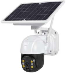 Camera de Supraveghere Video KlaussTech Incarcare solara Full HD 1080P Waterproof Functie rotire din aplicatie Modern Alb 