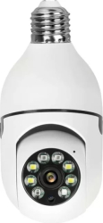 Camera KlaussTech de supraveghere 1080p Vedere Nocturna Soclu E27 IP66 15 x 6.5 cm Alb 