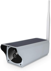 Camera Klausstech De Supraveghere Cu Panou Solar Microfon Si Difuzor Slot Sd Senzor De Miscare Usor De Instalat Alb