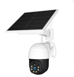 Camera KlaussTech de Supraveghere Incarcare Solara 4G SIM Calitate 3MP Senzor Detectare Miscare Microfon Rotire Alba 