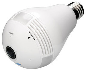 Camera KlaussTech Supraveghere Bec Ip Wireless Full Hd 360 Grade Fisheye 2mp Cu Slot Pentru Sd Card Si Audio 