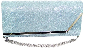 Geanta dama tip plic de seara ocazii si petreceri albastru Blue relief 26 x 12 cm Magrot 25022 