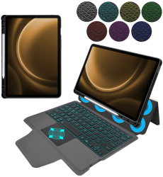 Husa cu Tastatura pentru Samsung Galaxy Tab S9 FE - Techsuit KeyTab Pro - Black 