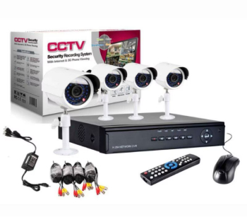 Kit KlaussTech Cctv Sitem Video De Supraeghere Cu 4 Camere Albe Dvr Si Accesorii 