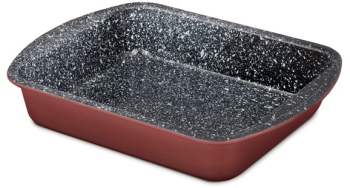 Tava cuptor otel carbon dimensiune 40x28x7 cm 2 straturi acoperire marmura ceramica 