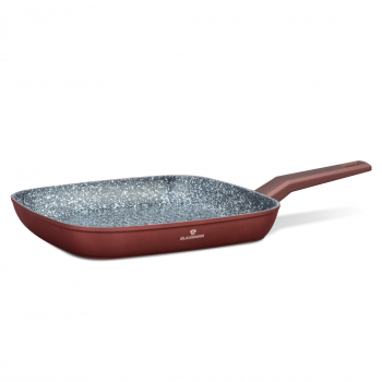 Tigaie grill aluminiu turnat dimensiune 28x4 cm 3 straturi acoperire marmura ceramica baza inductie 