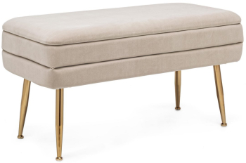Banca tapiterie velur bej Pavlina 79.5x37.5x42 cm 