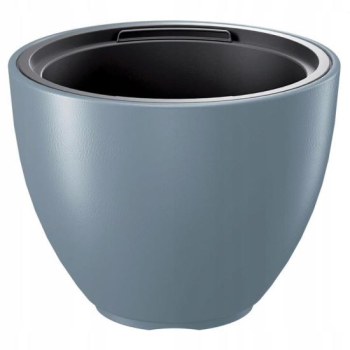 Ghiveci decorativ de flori rotund argintiu 30x23 cm Heos 