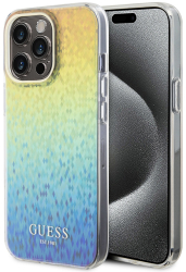 Husa pentru iPhone 15 Pro Max - Guess Hardcase IML Faceted Mirror Disco Iridescent GUHCP15XHDECMI - Multicolour 