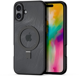 Husa pentru iPhone 16 - Dux Ducis Aimo MagSafe Magnetic Stand - Black