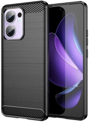 Husa pentru Oppo Reno13 F 4G / Reno13 F 5G - Techsuit Carbon Silicone - Black 