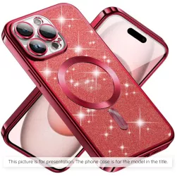 Husa pentru Samsung Galaxy S25 - Techsuit Luxury Glitter MagSafe - Red 