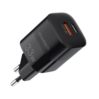 Incarcator retea GaN 1xUSB-A 1xTypeC 33W Negru CHOETECH 