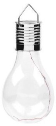 Lampa Solara LED Decorativa sub forma de Bulb pentru exterior suspendata IP65 Ultron Transparent lumina rece Flippy 