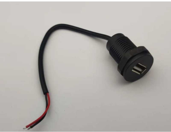 Mufa USB2.0 mama panou tip A 1 port gabarit mic cu 2 fire diam. 16mmx30mm 