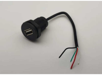 Mufa USB2.0 mama panou tip A 1 port gabarit mic cu 4 fire diam. 16mmx30mm 