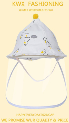 Palarie de Protectie pentru Bebelusi Flippy Model Ratuste Pescareasca de Primavara si Toamna cu Masca si Fermoar 45 cm pentru 3-6 Luni 