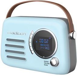 Radio fm/dab portabil vintage 30w cu functie bluetooth/aux 