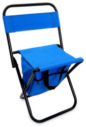 Scaun mini pliabil gradina camping pescuit cu geanta albastru max 80 kg 20x25x47cm 