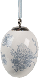 Set 3 oua decorative Paste ceramica alba albastra 6x8 cm 