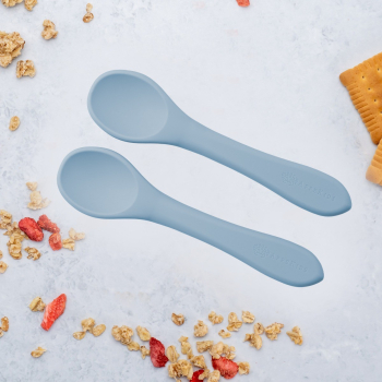 Set Lingurite din silicon AppeKids - Aqua Blue 
