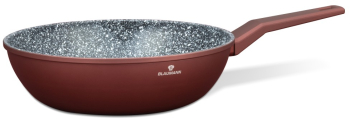 Tigaie WOK aluminiu turnat dimensiune 28X8 cm capacitate 4.2 l 3 straturi acoperire marmura ceramica baza inductie 